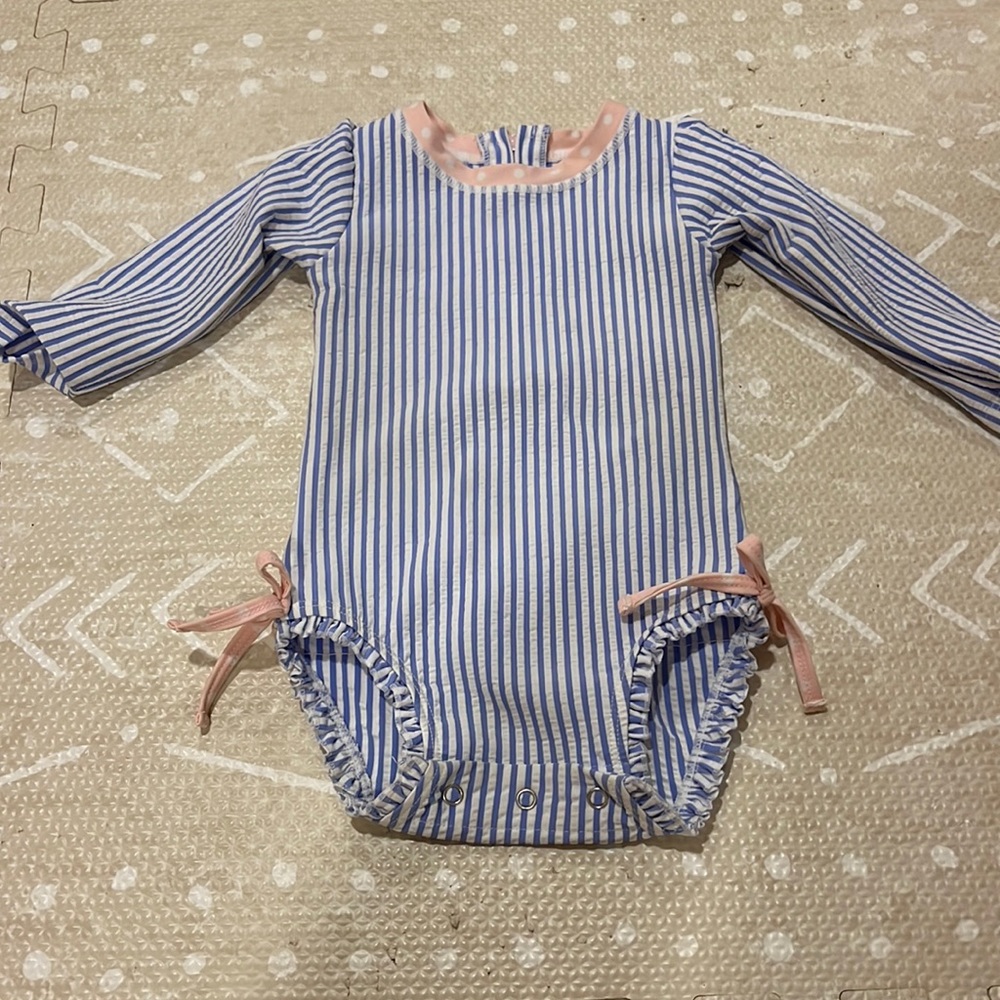 Seersucker One Piece Swimsuit 18-24 M